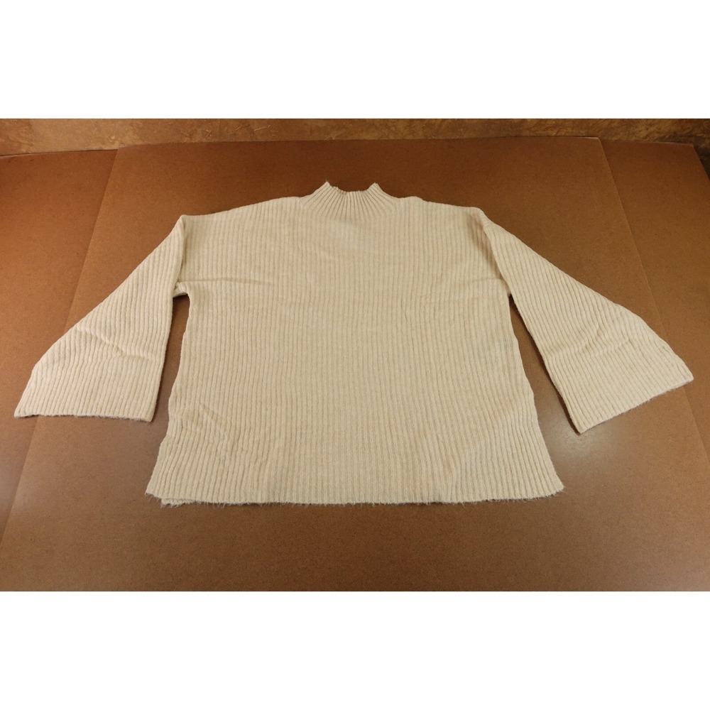 Pretty Little Thing Womens Large Oatmeal Luxe Rib Knit Oversized Sweater NWT
